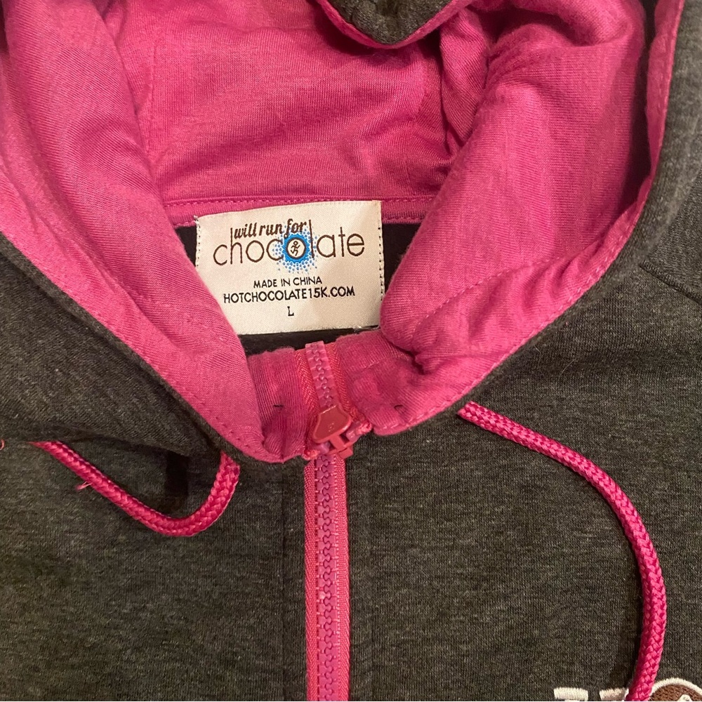 Hot chocolate run 15k/5k zip up fleece hoodie - Picture 3 of 5